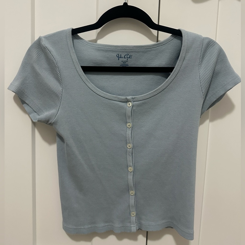 Brandy Melville Light blue button up top